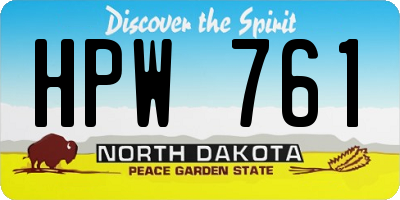 ND license plate HPW761