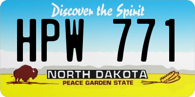 ND license plate HPW771