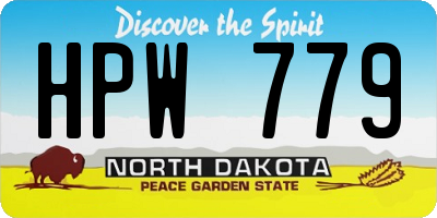 ND license plate HPW779
