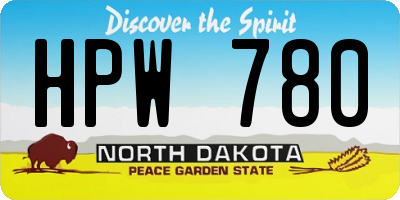 ND license plate HPW780