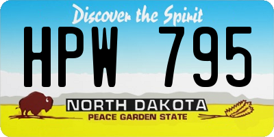 ND license plate HPW795