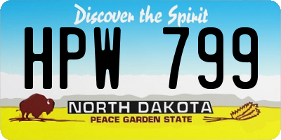 ND license plate HPW799