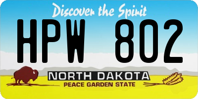 ND license plate HPW802