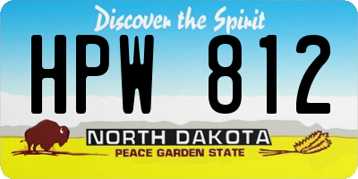 ND license plate HPW812