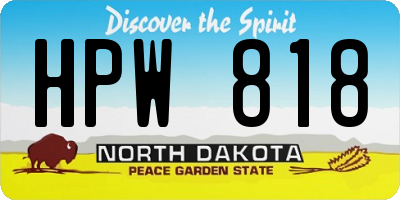 ND license plate HPW818