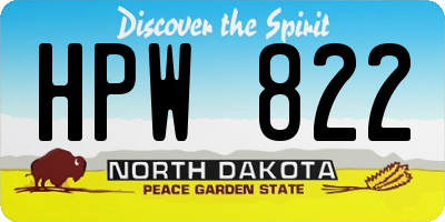 ND license plate HPW822