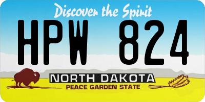 ND license plate HPW824