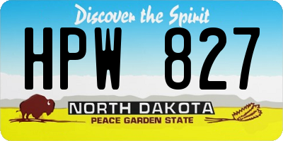 ND license plate HPW827