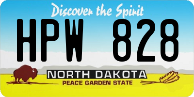 ND license plate HPW828