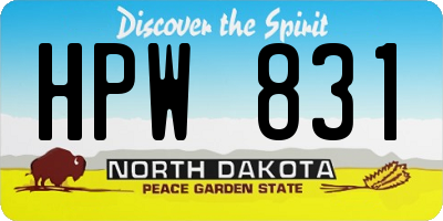 ND license plate HPW831