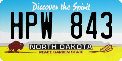 ND license plate HPW843