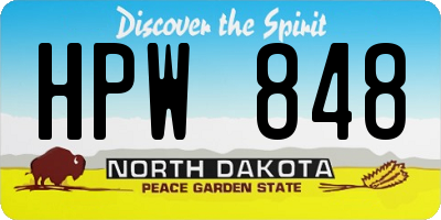 ND license plate HPW848