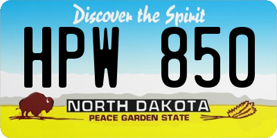 ND license plate HPW850