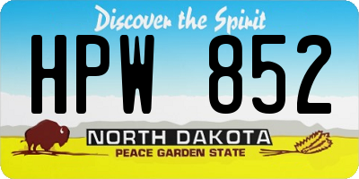 ND license plate HPW852