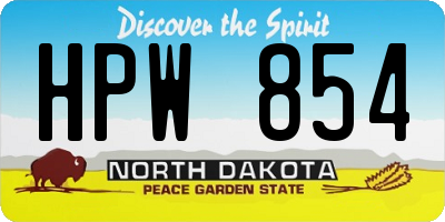 ND license plate HPW854