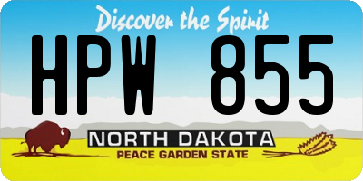 ND license plate HPW855