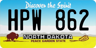 ND license plate HPW862