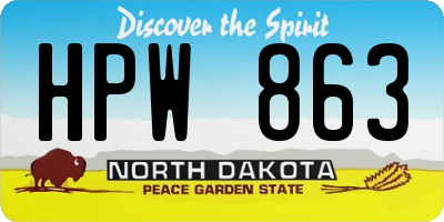 ND license plate HPW863