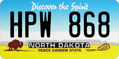 ND license plate HPW868