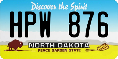 ND license plate HPW876