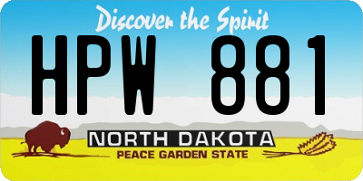 ND license plate HPW881