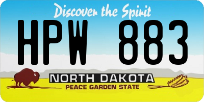 ND license plate HPW883