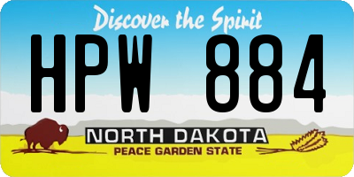 ND license plate HPW884