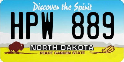 ND license plate HPW889