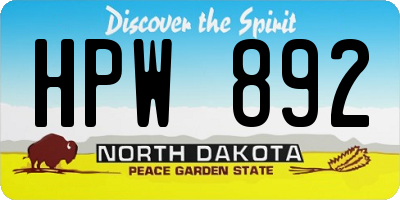 ND license plate HPW892