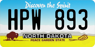 ND license plate HPW893