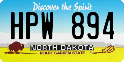 ND license plate HPW894
