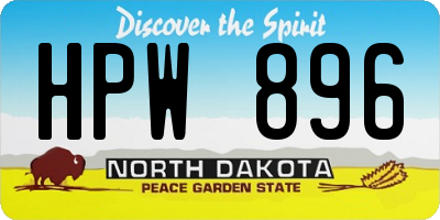 ND license plate HPW896