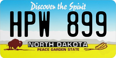 ND license plate HPW899