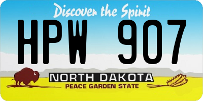 ND license plate HPW907