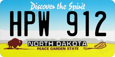 ND license plate HPW912