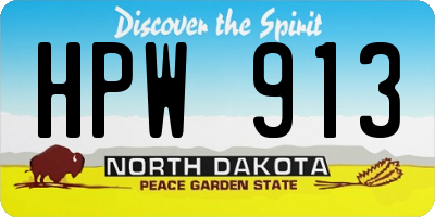 ND license plate HPW913