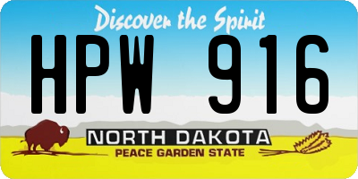 ND license plate HPW916