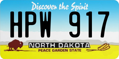 ND license plate HPW917