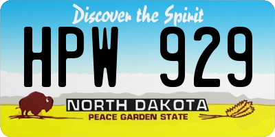 ND license plate HPW929