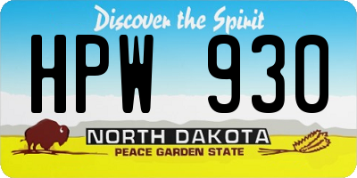 ND license plate HPW930