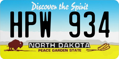 ND license plate HPW934