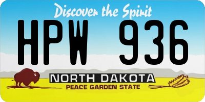 ND license plate HPW936