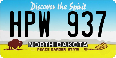 ND license plate HPW937