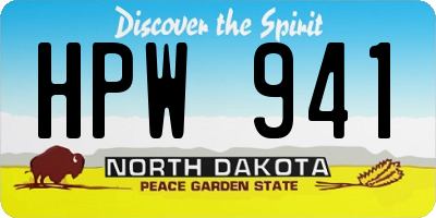 ND license plate HPW941