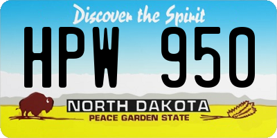 ND license plate HPW950