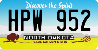 ND license plate HPW952