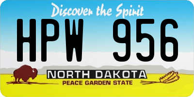ND license plate HPW956