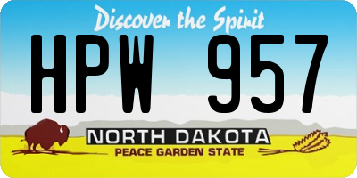 ND license plate HPW957