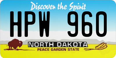 ND license plate HPW960