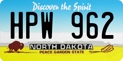 ND license plate HPW962